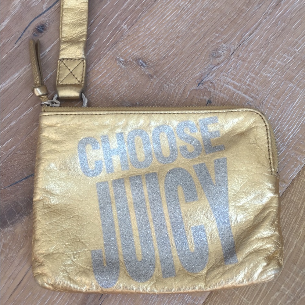 Juicy leather gold bag